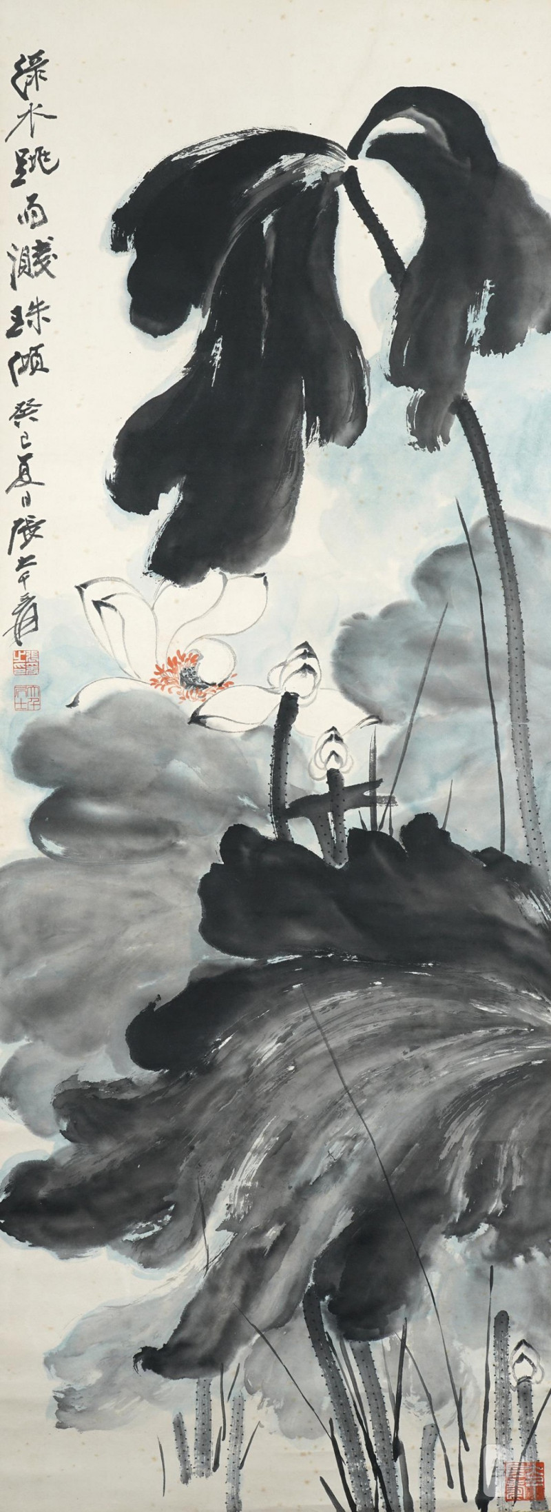    張大千 荷花（日本回流）